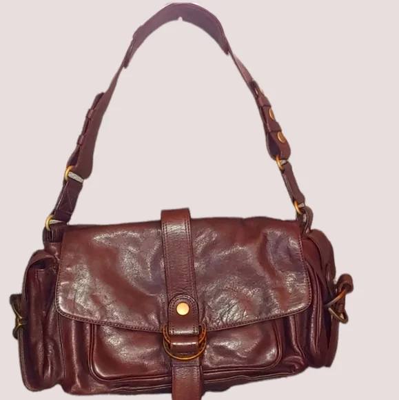 KOOBA Leather Shoulder Bag Supple Dark Brown Gorgeous - Picture 3 of 11